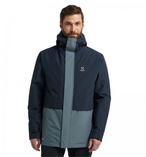 Men's Haglöfs Salix Proof Mimic Parka Insulated Jackets Blue / Blue Canada | YJ00-863