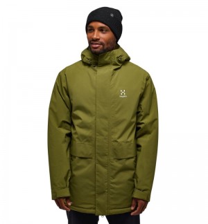 Men's Haglöfs Salix Proof Mimic Parka Insulated Jackets Olive Green Canada | RM57-275