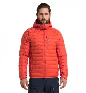 Men's Haglöfs Spire Mimic Hood Insulated Jackets Habanero Canada | QF46-200