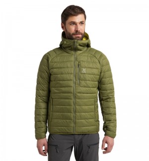 Men's Haglöfs Spire Mimic Hood Insulated Jackets Olive Green Canada | XH76-512