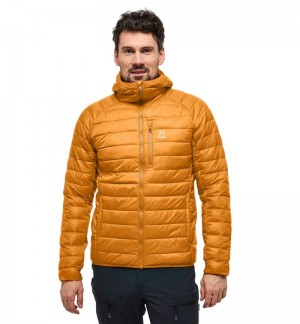 Men's Haglöfs Spire Mimic Hood Insulated Jackets Yellow Canada | GQ32-051