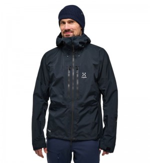 Men's Haglöfs Spitz GTX Pro Jacket Windbreaker Black Canada | DW01-872