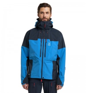 Men's Haglöfs Spitz GTX Pro Jacket Windbreaker Blue / Blue Canada | KG59-028