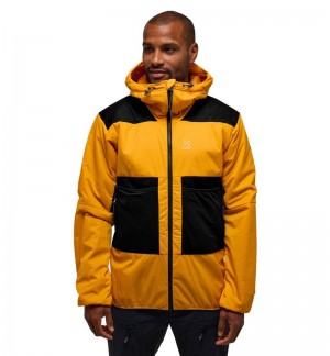 Men's Haglöfs Spitz Mimic Hood Insulated Jackets Yellow / Black Canada | PG40-788