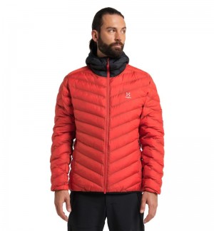 Men's Haglöfs Särna Mimic Hood Insulated Jackets Habanero / Black Canada | ZH25-119