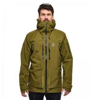 Men's Haglöfs Vassi GTX Jacket Windbreaker Olive Green / Green Canada | VV49-462