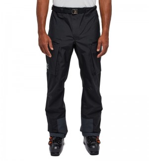 Men's Haglöfs Vassi GTX Pant Waterproof Trousers Black Canada | FG69-294