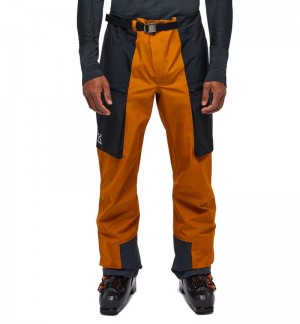 Men's Haglöfs Vassi GTX Pant Waterproof Trousers Golden Brown / Black Canada | QR73-863