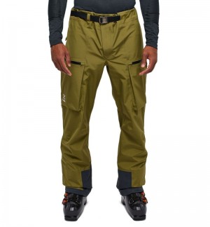 Men's Haglöfs Vassi GTX Pant Waterproof Trousers Olive Green Canada | HD36-710