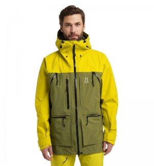 Men's Haglöfs Vassi GTX Pro Jacket Windbreaker Olive Green / Aurora Canada | EA31-567