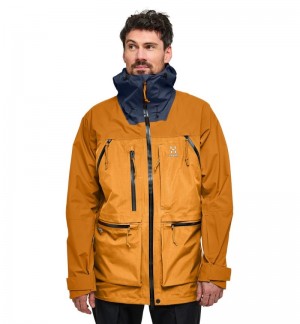 Men's Haglöfs Vassi GTX Pro Jacket Windbreaker Yellow / Golden Brown Canada | QD00-706