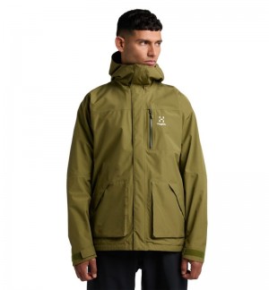 Men's Haglöfs Vide GTX Jacket Windbreaker Olive Green Canada | KW04-226