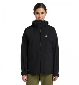 Women's Haglöfs Aria Proof Jacket Windbreaker Black Canada | HK11-043