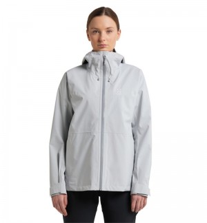 Women's Haglöfs Aria Proof Jacket Windbreaker Grey Canada | MY81-871