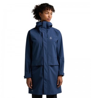 Women's Haglöfs Aria Proof Parka Waterproof Jackets & Raincoats Blue Canada | TX35-637