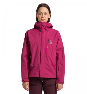 Women's Haglöfs Astral GTX Jacket Windbreaker Deep Pink Canada | YV89-115