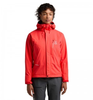 Women's Haglöfs Astral GTX Jacket Windbreaker Red Canada | UH63-849