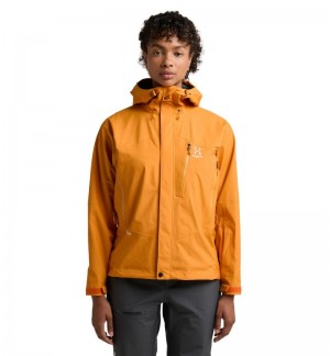 Women's Haglöfs Astral GTX Jacket Windbreaker Yellow Canada | XY58-864