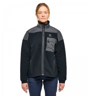 Women's Haglöfs Avesta Hybrid Jacket Fleece Jackets Black Canada | FP50-485