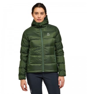 Women's Haglöfs Bield Down Hood Insulated Jackets Green Canada | JR45-464