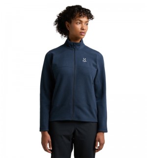 Women's Haglöfs Buteo Mid Jacket Fleece Jackets Blue Canada | IN58-322