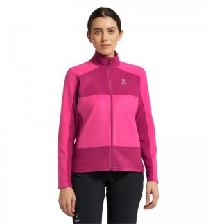 Women's Haglöfs Buteo Mid Jacket Fleece Jackets Pink / Deep Pink Canada | KX69-950