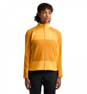 Women's Haglöfs Buteo Mid Jacket Fleece Jackets Yellow / Yellow Canada | PU58-335