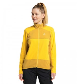 Women's Haglöfs Buteo Mid Jacket Fleece Jackets Yellow / Autumn Leaves Canada | QH72-538