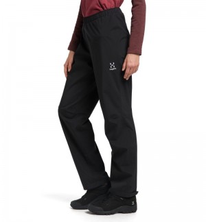 Women's Haglöfs Buteo Pant Waterproof Trousers Black Canada | YK63-801