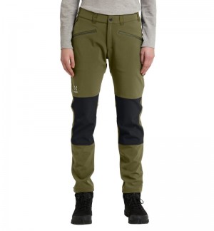 Women's Haglöfs Chilly Softshell Pant Softshell Trousers Olive Green / Black Canada | NW47-321