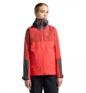 Women's Haglöfs Finch Proof Jacket Windbreaker Red / Corrosion Canada | LM97-455