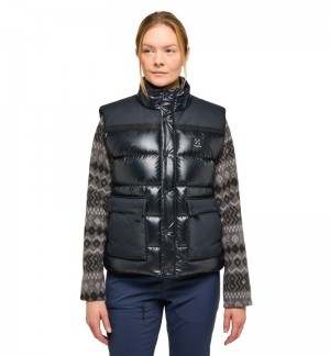 Women's Haglöfs Funäs Down Vest Insulated Jackets Black Canada | YV77-807