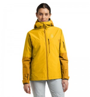 Women's Haglöfs Gondol Insulated Jacket Waterproof Jackets & Raincoats Autumn Leaves / Yellow Canada | UQ57-489