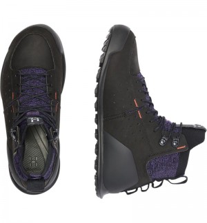 Women's Haglöfs Haglöfs Duality AT1 GTX Mid Hiking Shoes Black / Purple Canada | RQ38-010