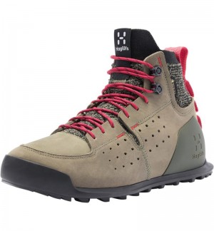 Women's Haglöfs Haglöfs Duality AT1 GTX Mid Hiking Shoes Lichen / Red Canada | XX74-354