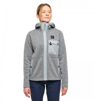 Women's Haglöfs Hede Mid Hood Fleece Jackets Concrete Canada | GP78-309