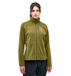 Women's Haglöfs Kaise Mid Jacket Fleece Jackets Olive Green Canada | DJ01-844