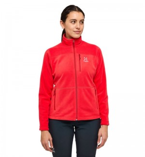 Women's Haglöfs Kaise Mid Jacket Fleece Jackets Red Canada | GD87-441