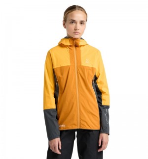 Women's Haglöfs L.I.M Alpha Hood Windbreaker Yellow / Yellow Canada | DI78-416