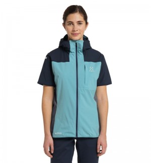 Women's Haglöfs L.I.M Alpha Vest Lightweight Jackets Green Blue / Blue Canada | EZ10-346