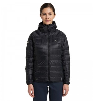 Women's Haglöfs L.I.M Down Hood Insulated Jackets Black Canada | UF35-493