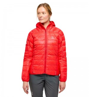 Women's Haglöfs L.I.M Down Hood Insulated Jackets Red Canada | FQ96-891