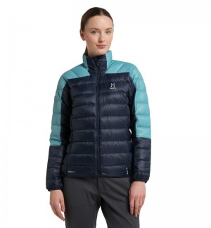 Women's Haglöfs L.I.M Down Jacket Insulated Jackets Blue / Green Blue Canada | RQ80-426