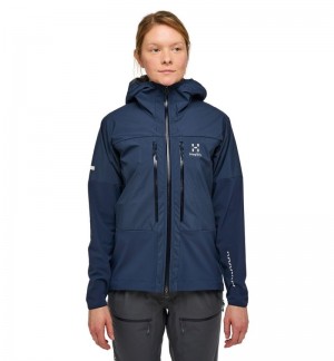 Women's Haglöfs L.I.M Hybrid Touring Hood Windbreaker Blue Canada | GZ00-689