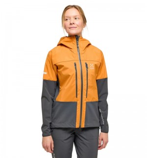 Women's Haglöfs L.I.M Hybrid Touring Hood Windbreaker Yellow / Magnetite Canada | VM82-637