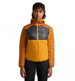 Women's Haglöfs L.I.M Mimic Hood Insulated Jackets Yellow / Magnetite Canada | YB94-764