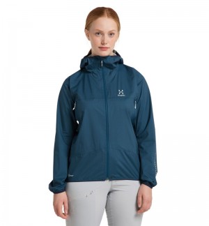 Women's Haglöfs L.I.M Proof Jacket Windbreaker Dark Ocean Canada | DO56-574