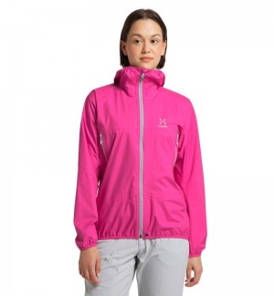 Women's Haglöfs L.I.M Proof Jacket Windbreaker Pink Canada | SB12-901