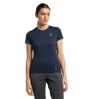 Women's Haglöfs L.I.M Tech Tee T Shirts Blue Canada | WI04-279