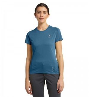 Women's Haglöfs L.I.M Tech Tee T Shirts Dark Ocean Canada | YS92-850